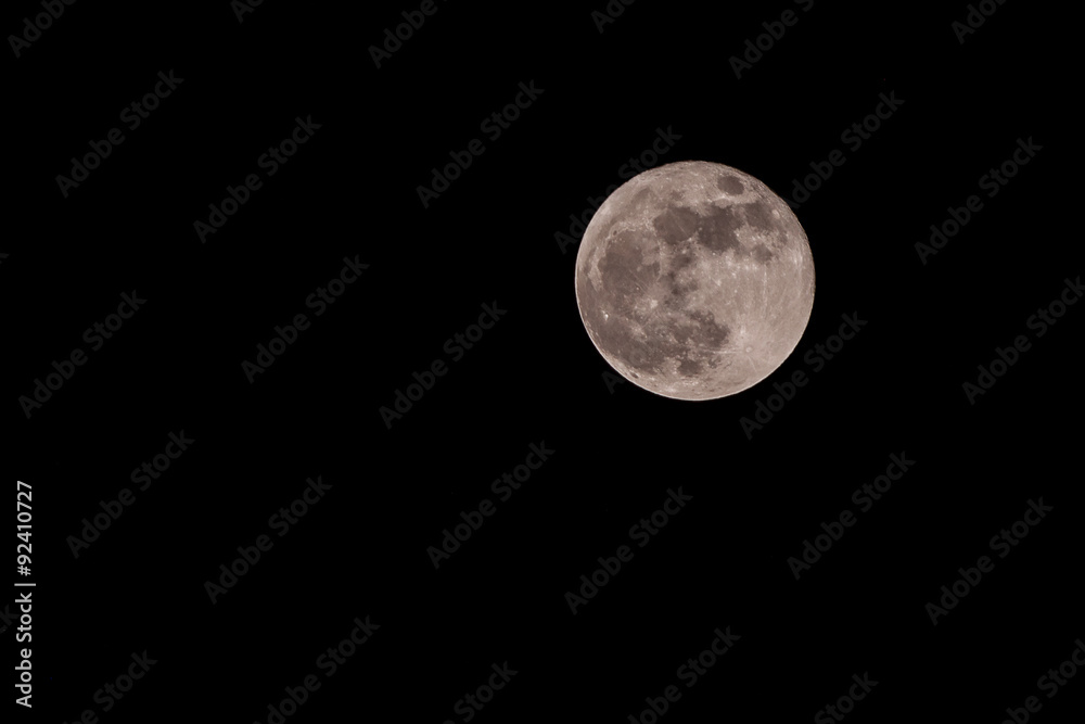 Fototapeta premium Full Moon Over Sky At Night.Super Moon 28 Sep 2015