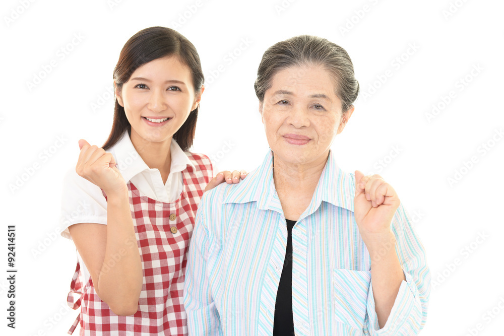 ガッツポーズの年配者