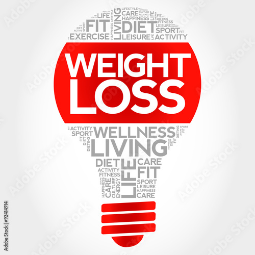 WEIGHT LOSS bulb word cloud, health concept