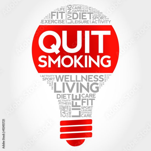 Quit Smoking bulb word cloud, health concept