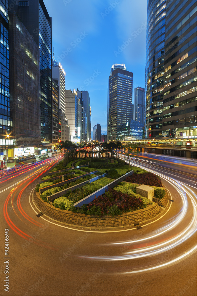 Fototapeta premium Night Traffic in Hong Kong