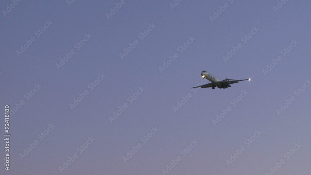 Jet makes final approach Jet makes final approach