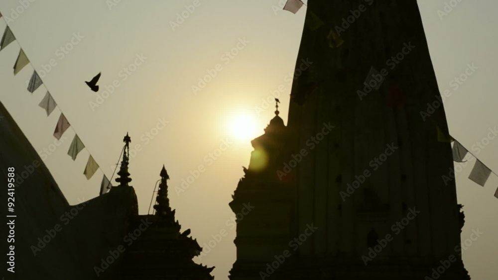 Monkey temple at sunrise 
