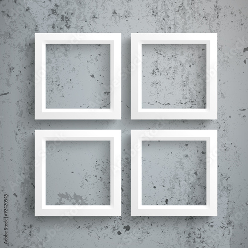 4 White Frames Concrete