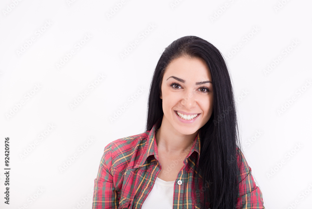 Smiling girl on white background Smiling girl on white background