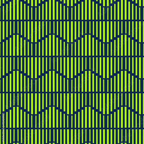 Geometric abstract seamless pattern with green line.