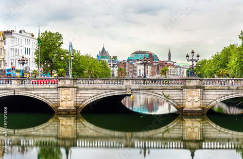 View of Dublin with the O'Connell Bridge - Ireland photo