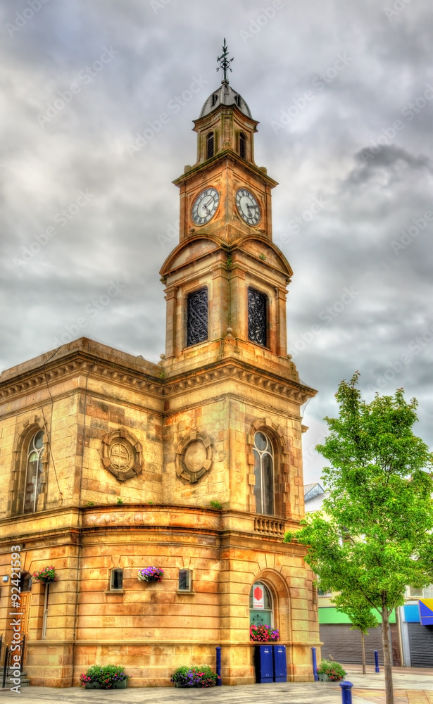 Clock tower of Coleraine town hall - Northern Ireland