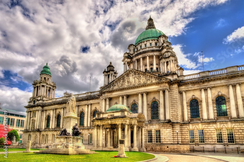 Queen Victoria Memorial and Belfast City Hall - Northern Ireland