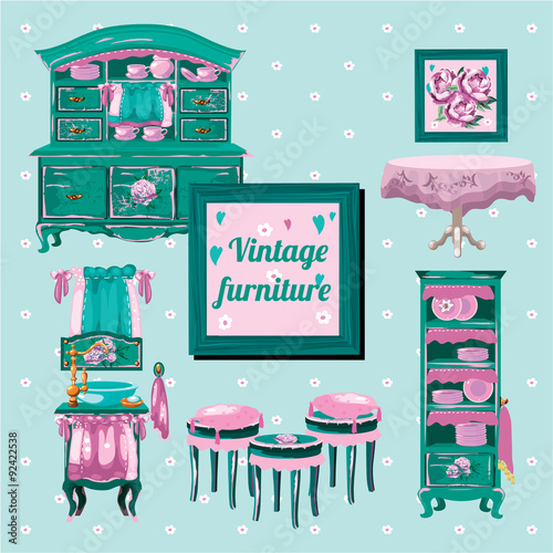 Vintage furnitere, interior old object