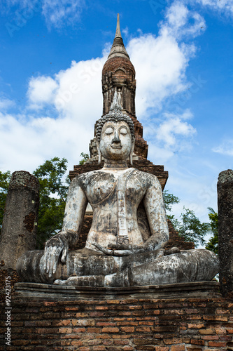 Lord Buddha image was respectfully engaged placed at an ancient temple called Wat (temple) Trapang Ngoen. The temple is part of the Sukhothai Historical Park, which is now a World Heritage site.