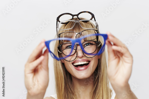 Fun young student in glasses, portrait