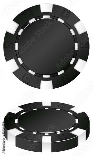 Two black casino chips