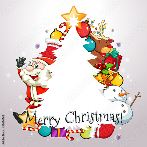 Christmas theme with Santa and ornaments