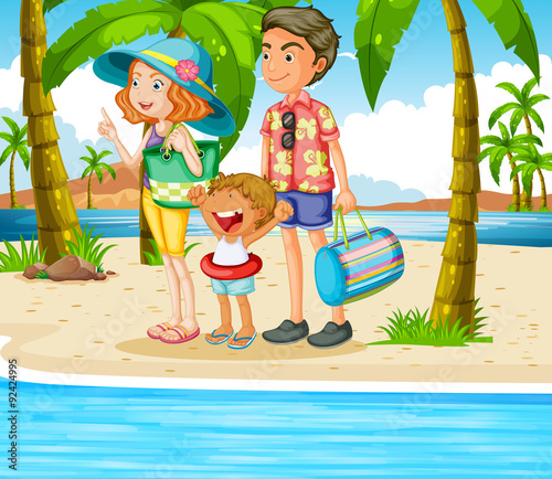 Family trip to the beach