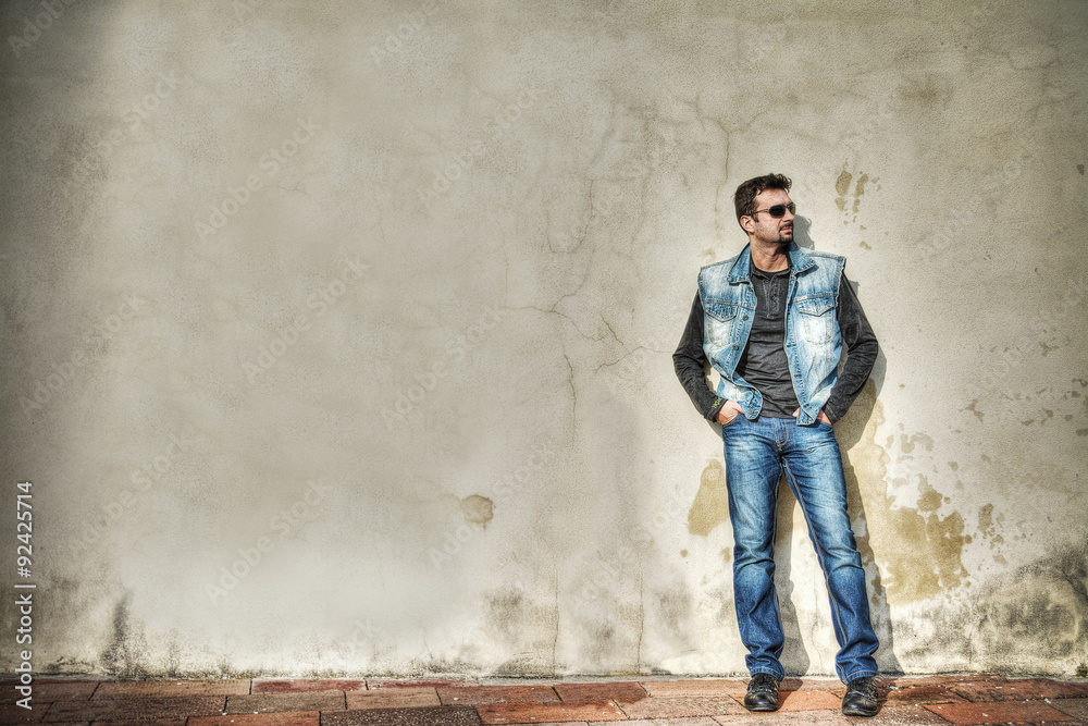 man on a grunge background man on a grunge background