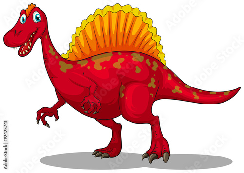 Red dinosaur with sharp claws