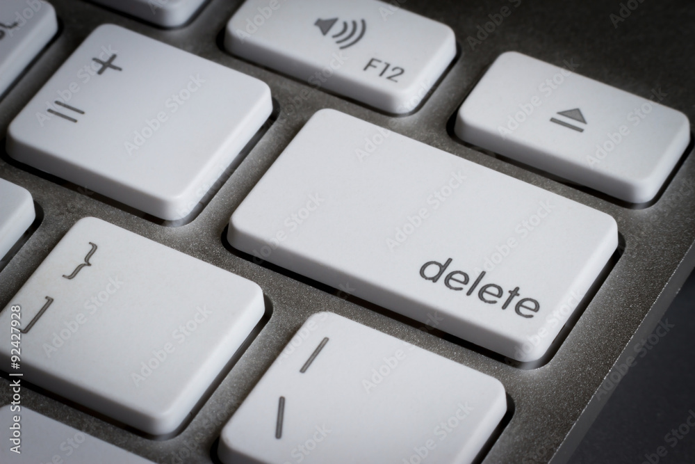 Closeup of delete key in a keyboard. Closeup of delete key in a keyboard.