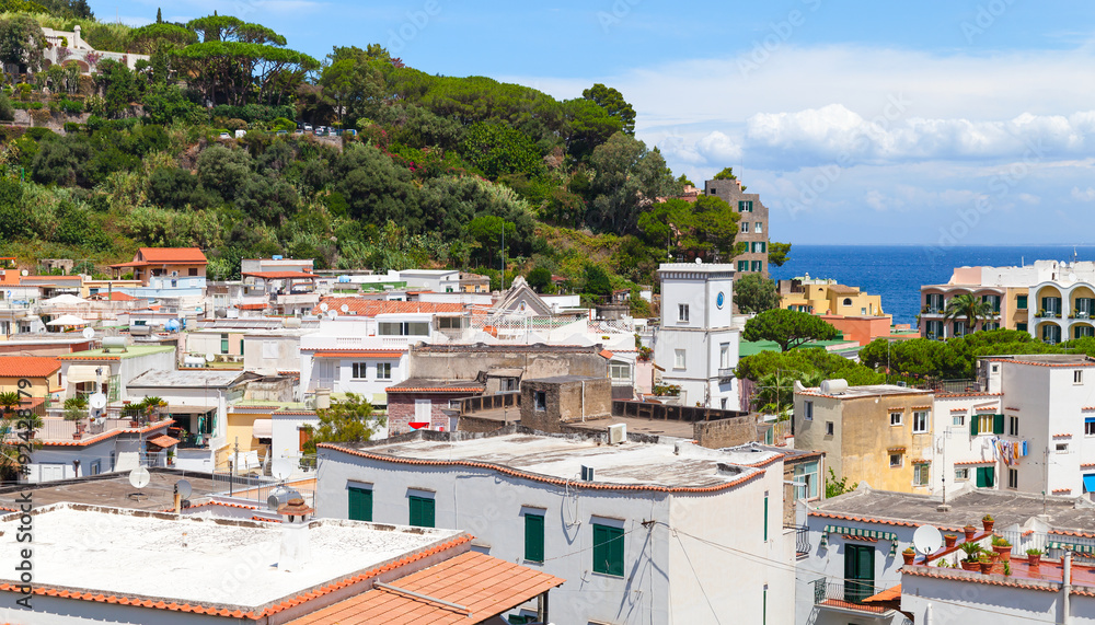 Cityscape of Lacco Ameno town. Ischia island