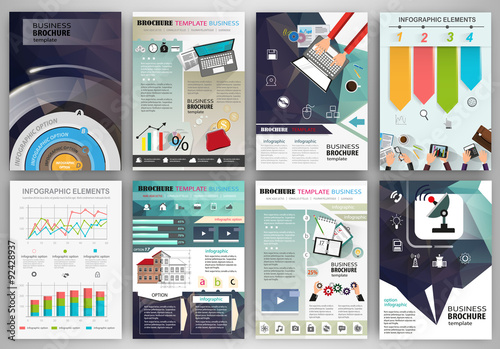 Business brochure template with infographic elements