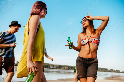 Hipster Friends At The Beach