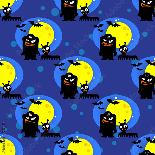 monsters seamless background