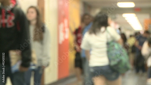 Junior high students leaving school