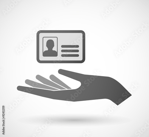 Isolated hand giving an id card