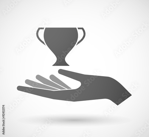 Isolated hand giving a cup