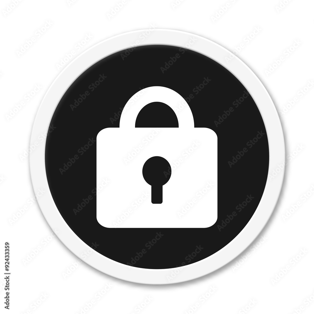 Button rund Vorhängeschloss Symbol Button rund Vorhängeschloss Symbol