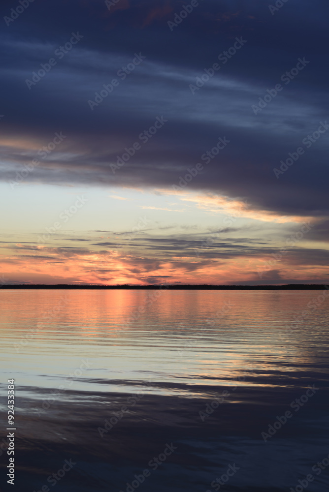 Summer sunset over the river Amur.
Summer sunset over the river Amur. The end of September , the last warm days .