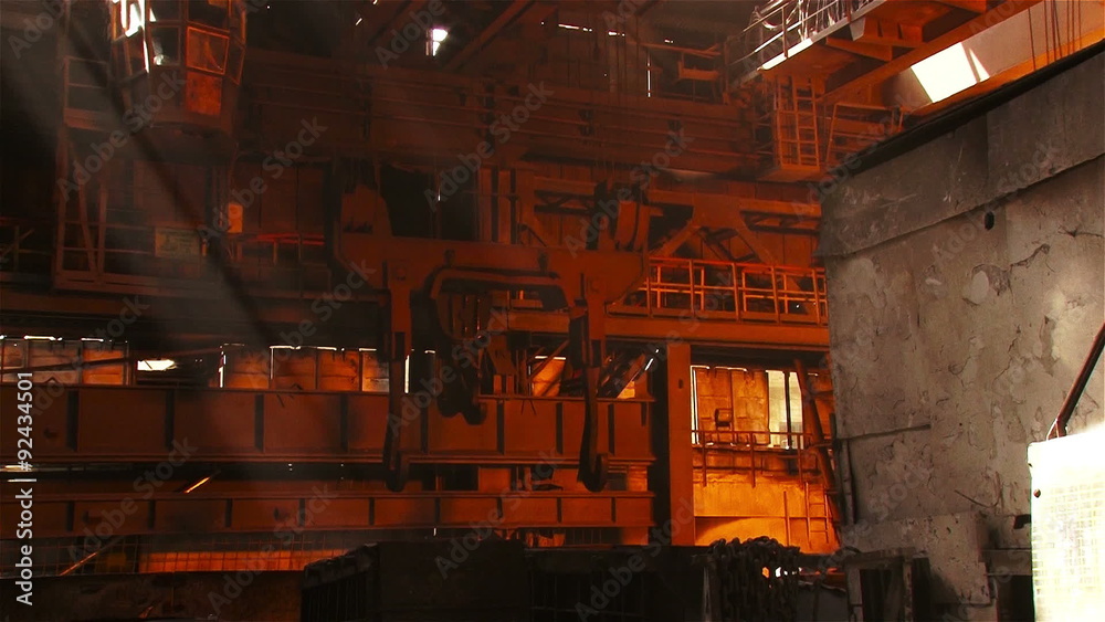 The crane in the steel shop The crane in the steel shop