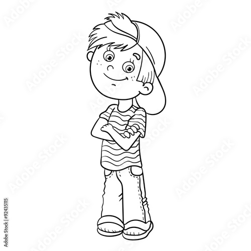 Coloring Page Outline Of A Cartoon Boy
