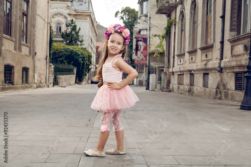 Fashion little ballerina on the street