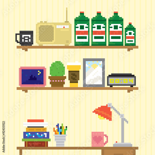 Teenager room workplace vector illustration
