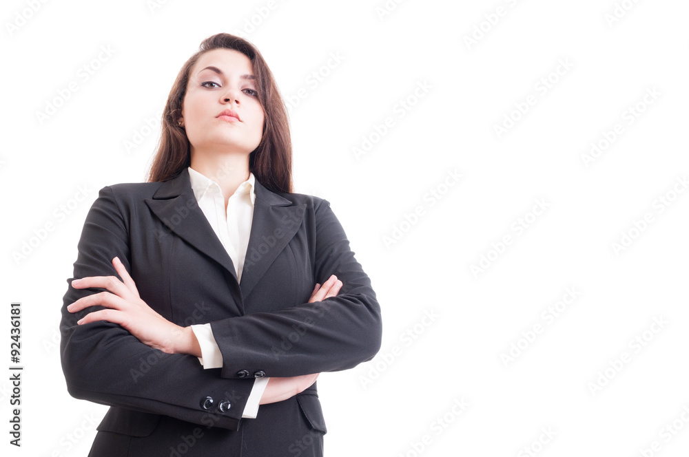 Hero shot of young confident business woman with arms crossed Hero shot of young confident business woman with arms crossed
