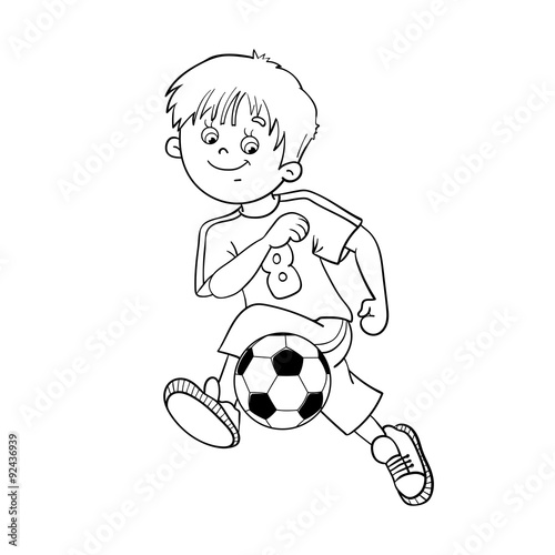 Coloring Page Outline Of A Soccer Boy