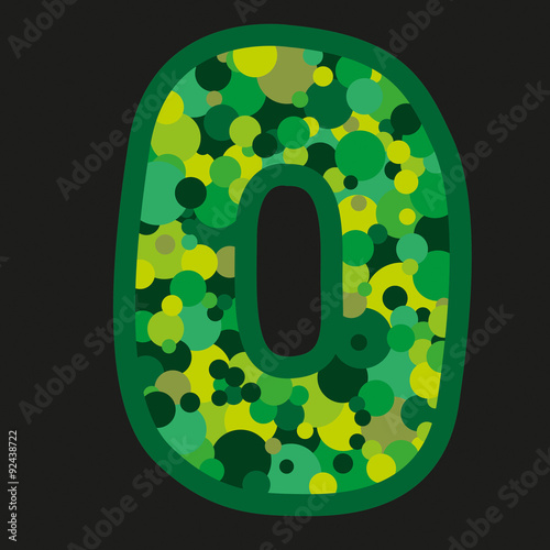 zero green button on black background