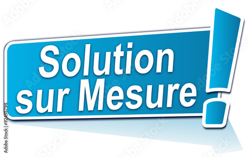 solution sur mesure sur étiquette bleue