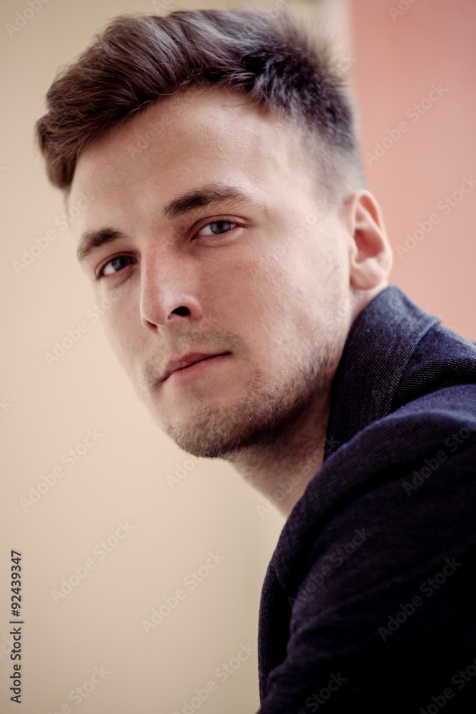 Portrait of beautiful young men closeup Portrait of beautiful young men closeup