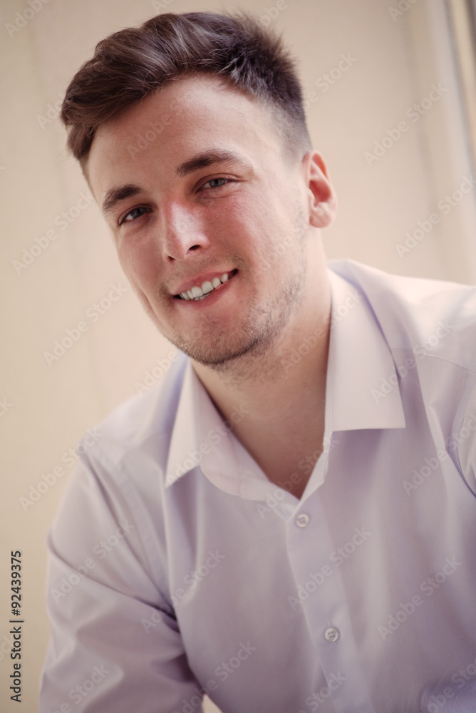 Obraz premium Closeup portrait of handsome mid-adult man .