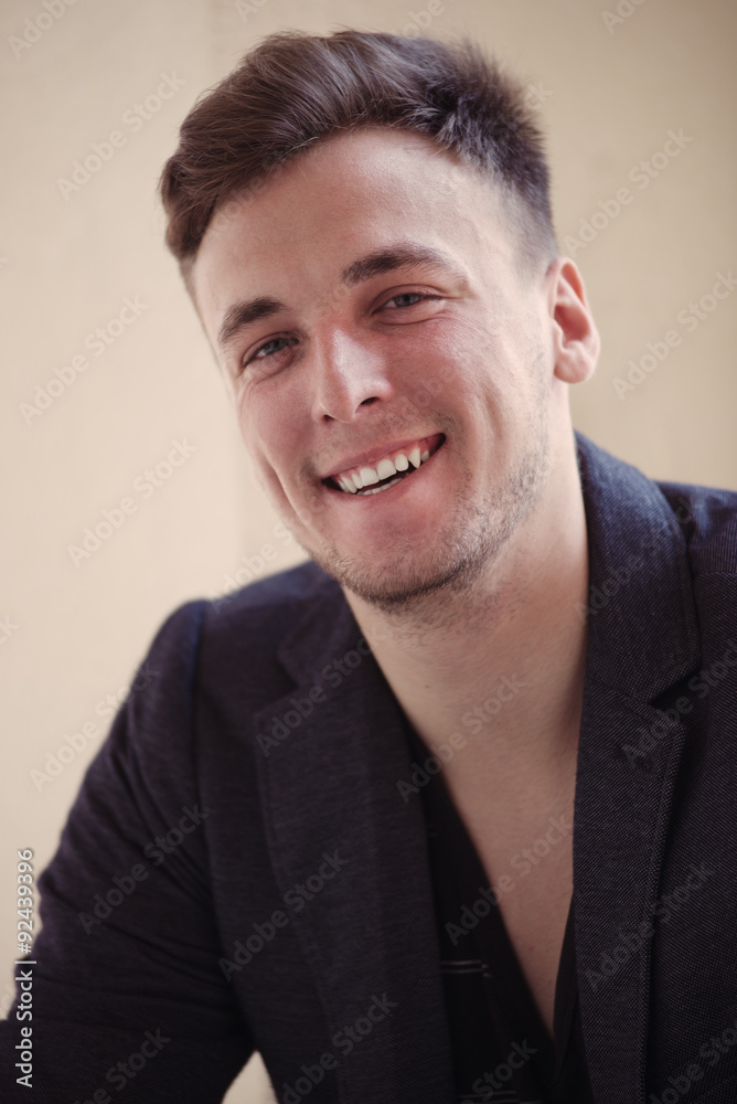 Closeup portrait of handsome mid-adult man . Closeup portrait of handsome mid-adult man .