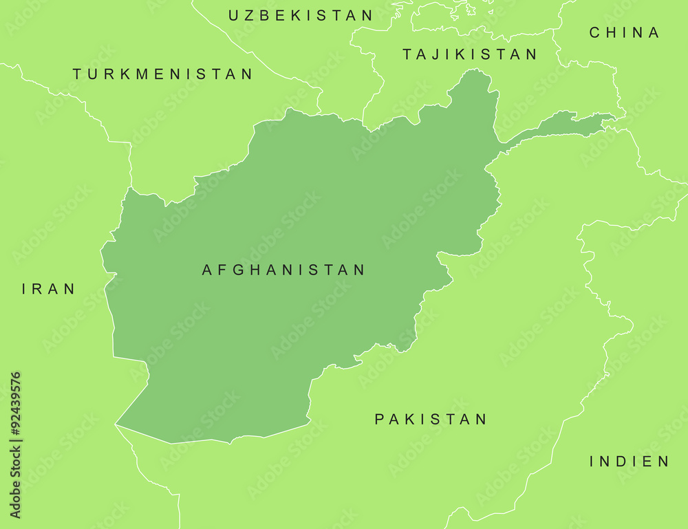Afghanistan - Karte in Grün
