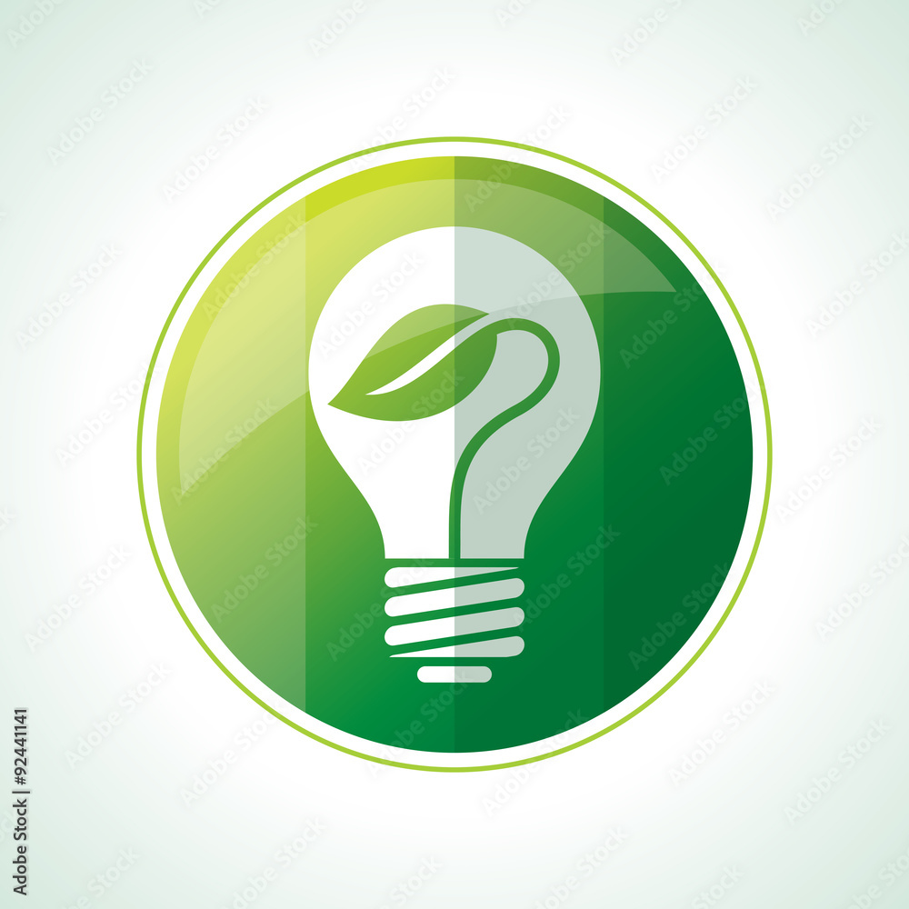 ecology icons with green leaves in vector ecology icons with green leaves in vector