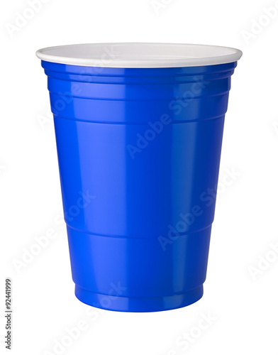 Blue Plastic Cup with a clipping path