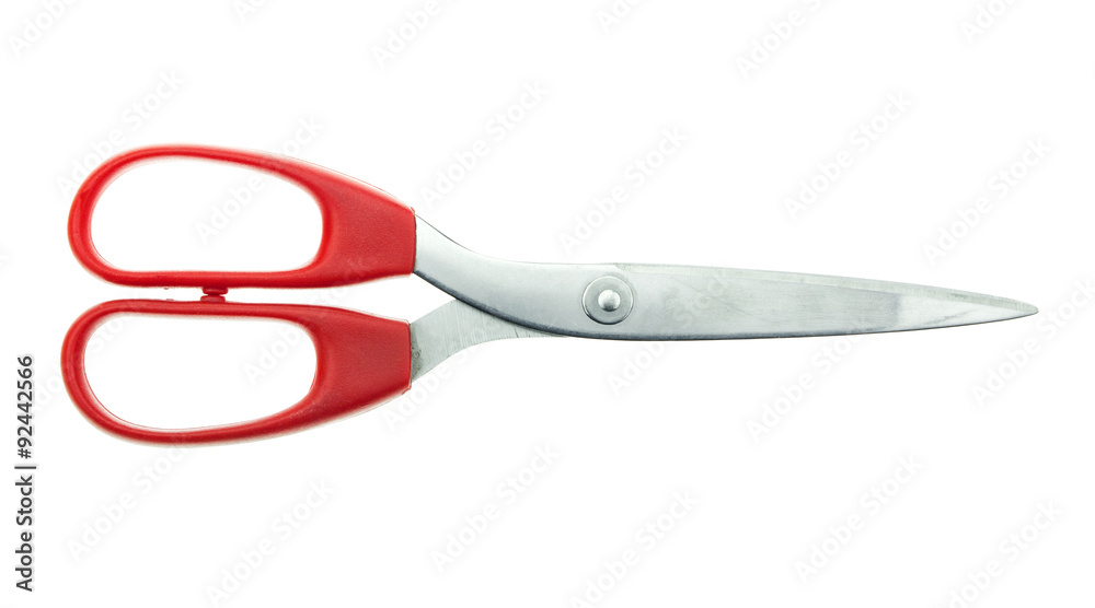 Red scissors isolated on white background Red scissors isolated on white background