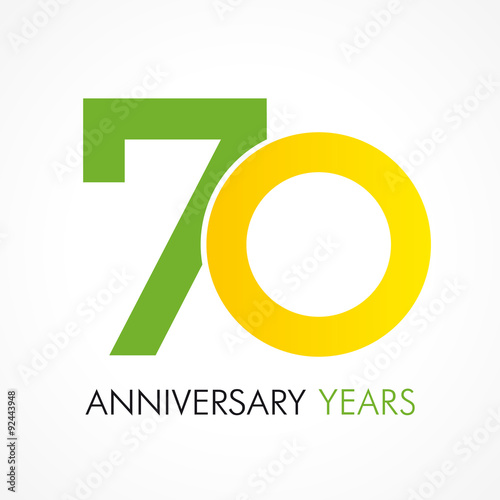 70 circle anniversary logo. Template logo 70th anniversary with a circle in the form of a graph and the number 7