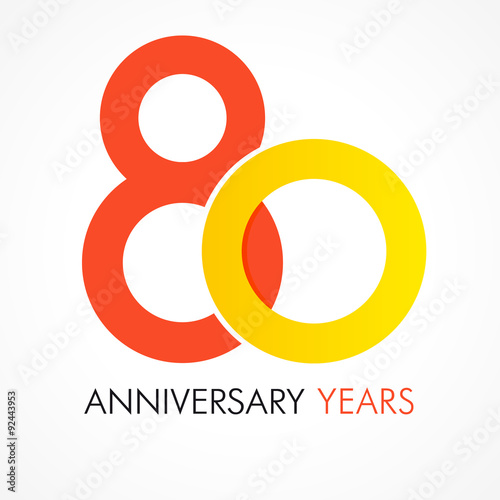 80 circle anniversary logo. Template logo 80th anniversary with a circle in the form of a graph and the number 8