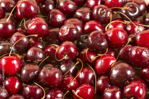 Ripe red cherry close up