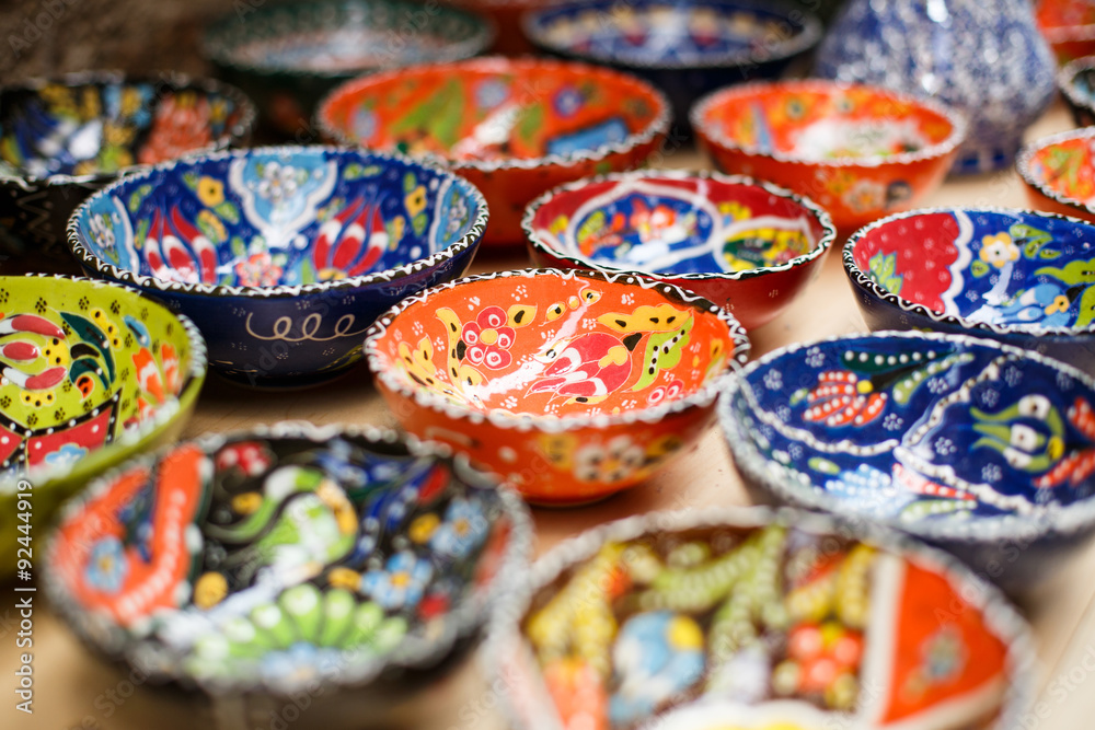 Colorful mosaic pots